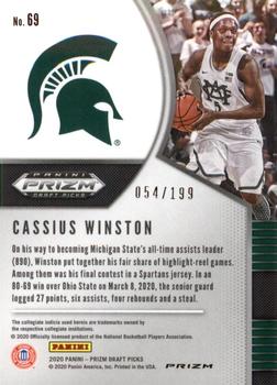 2020 Panini Prizm Draft Picks Collegiate - Blue #69 Cassius Winston Back