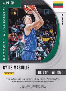 2020 Panini Prizm Draft Picks Collegiate - Prospect Autographs Red Ice #PA-GM Gytis Masiulis Back