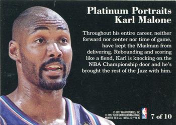 1996-97 Metal - Platinum Portraits #7 Karl Malone Back
