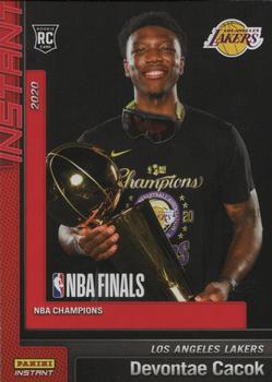 2019-20 Panini Instant NBA Champions Los Angeles Lakers #4 Devontae Cacok Front