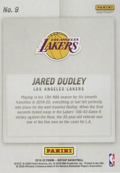 2019-20 Panini Instant NBA Champions Los Angeles Lakers #9 Jared Dudley Back