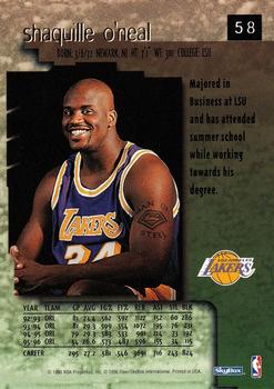 1996-97 SkyBox Premium #58 Shaquille O'Neal Back