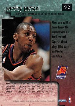 1996-97 SkyBox Premium #92 Wesley Person Back