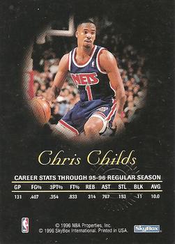 1996-97 SkyBox Premium - Autographics Black Ink #NNO Chris Childs Back