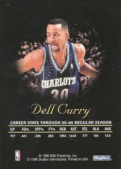 1996-97 SkyBox Premium - Autographics Black Ink #NNO Dell Curry Back