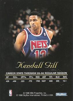 1996-97 SkyBox Premium - Autographics Black Ink #NNO Kendall Gill Back