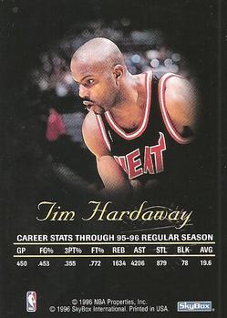 1996-97 SkyBox Premium - Autographics Black Ink #NNO Tim Hardaway Back