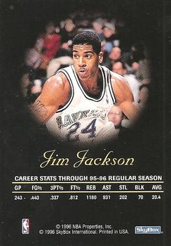 1996-97 SkyBox Premium - Autographics Black Ink #NNO Jim Jackson Back