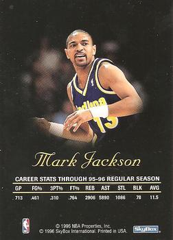 1996-97 SkyBox Premium - Autographics Black Ink #NNO Mark Jackson Back