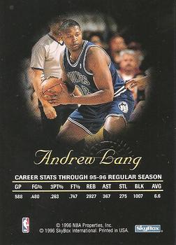 1996-97 SkyBox Premium - Autographics Black Ink #NNO Andrew Lang Back