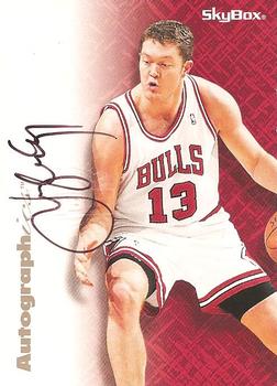 1996-97 SkyBox Premium - Autographics Black Ink #NNO Luc Longley Front
