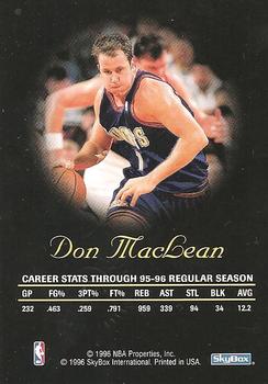 1996-97 SkyBox Premium - Autographics Black Ink #NNO Don MacLean Back