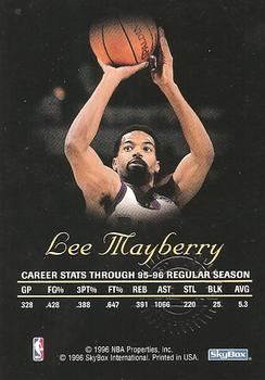 1996-97 SkyBox Premium - Autographics Black Ink #NNO Lee Mayberry Back