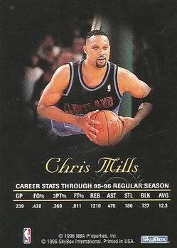 1996-97 SkyBox Premium - Autographics Black Ink #NNO Chris Mills Back