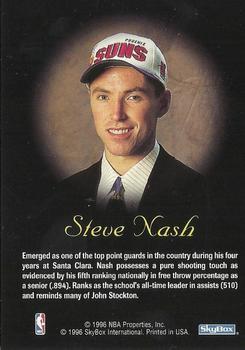 1996-97 SkyBox Premium - Autographics Black Ink #NNO Steve Nash Back