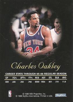 1996-97 SkyBox Premium - Autographics Black Ink #NNO Charles Oakley Back