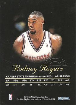 1996-97 SkyBox Premium - Autographics Black Ink #NNO Rodney Rogers Back