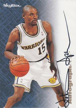1996-97 SkyBox Premium - Autographics Black Ink #NNO Latrell Sprewell Front