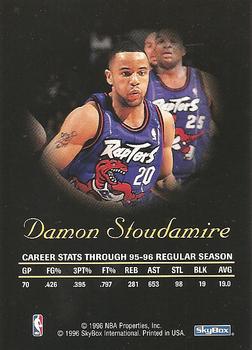 1996-97 SkyBox Premium - Autographics Black Ink #NNO Damon Stoudamire Back