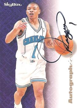 1996-97 SkyBox Premium - Autographics Black Ink #NNO Muggsy Bogues Front