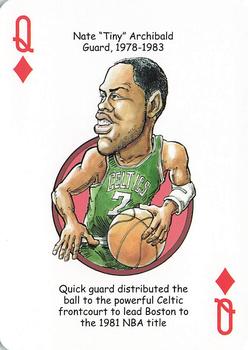 2017 Hero Decks Boston Celtics Basketball Heroes Playing Cards #Q♦ Nate Archibald Front