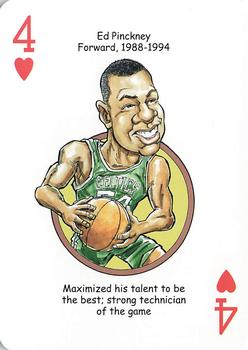 2017 Hero Decks Boston Celtics Basketball Heroes Playing Cards #4♥ Ed Pinckney Front
