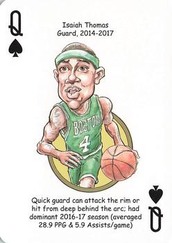 2017 Hero Decks Boston Celtics Basketball Heroes Playing Cards #Q♠ Isaiah Thomas Front