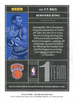 2019-20 Panini One and One - First-Team Signatures Purple #FT-BKG Bernard King Back