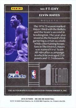 2019-20 Panini One and One - First-Team Signatures Gold #FT-EHY Elvin Hayes Back