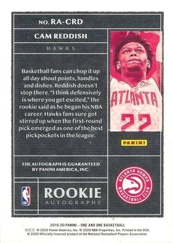 2019-20 Panini One and One - Rookie Autographs #RA-CRD Cam Reddish Back