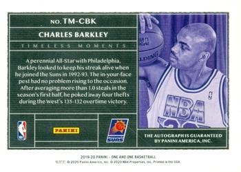 2019-20 Panini One and One - Timeless Moments Autographs Green #TM-CBK Charles Barkley Back