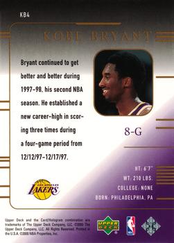 2000 Upper Deck National Convention Kobe Bryant #KB4 Kobe Bryant Back