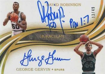 2019-20 Panini Immaculate Collection - Dual Autographs #DA-DG George Gervin / David Robinson Front