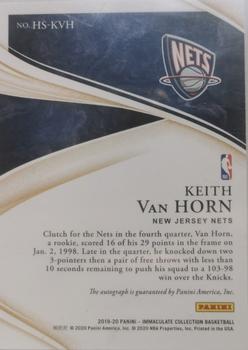 2019-20 Panini Immaculate Collection - Heralded Signatures Gold #HS-KVH Keith Van Horn Back