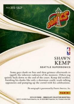 2019-20 Panini Immaculate Collection - Heralded Signatures Red #HS-SKP Shawn Kemp Back
