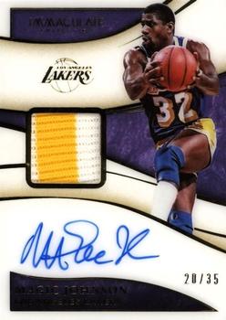 2019-20 Panini Immaculate Collection - Patch Autographs #PA-MJN Magic Johnson Front