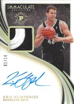 2019-20 Panini Immaculate Collection - Patch Autographs Premium Edition #PA-KHP Kris Humphries Front