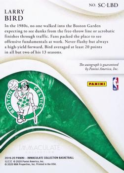 2019-20 Panini Immaculate Collection - Scorers Club Signatures Gold #SC-LBD Larry Bird Back