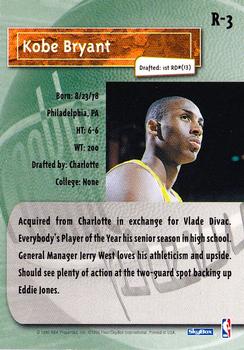 1996-97 SkyBox Premium - Rookie Prevue #R-3 Kobe Bryant Back