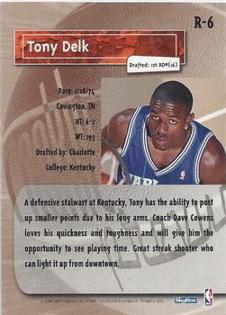 1996-97 SkyBox Premium - Rookie Prevue #R-6 Tony Delk Back