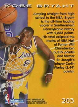 1996-97 SkyBox Premium - Star Rubies #203 Kobe Bryant Back