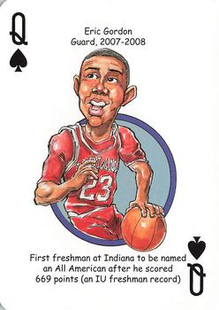 2014 Hero Decks Indiana Hoosiers Basketball Heroes Playing Cards #Q♠ Eric Gordon Front