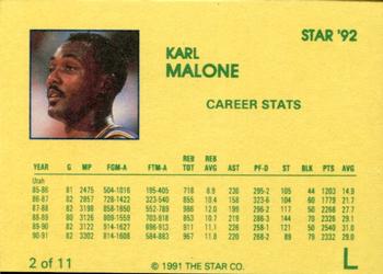 1992 Star Karl Malone - Glossy #2 Karl Malone Back