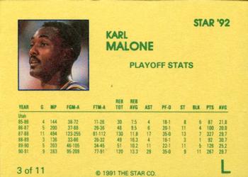 1992 Star Karl Malone - Glossy #3 Karl Malone Back