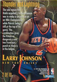 1996-97 SkyBox Premium - Thunder and Lightning #7 Larry Johnson Back
