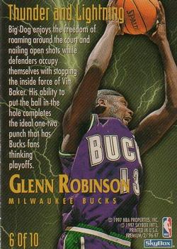 1996-97 SkyBox Premium - Thunder and Lightning #6 Glenn Robinson Back
