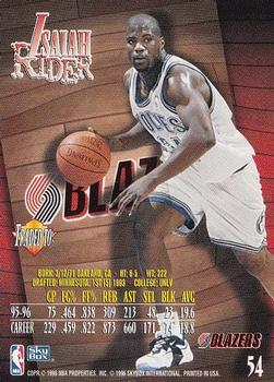 1996-97 SkyBox Z-Force #54 Isaiah Rider Back