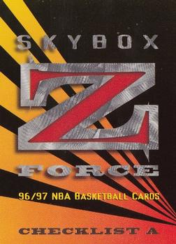 1996-97 SkyBox Z-Force #99 Checklist Front