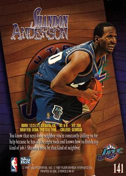 1996-97 SkyBox Z-Force #141 Shandon Anderson Back