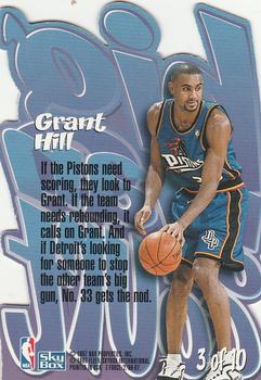 1996-97 SkyBox Z-Force - Big Man on Court #3 Grant Hill Back